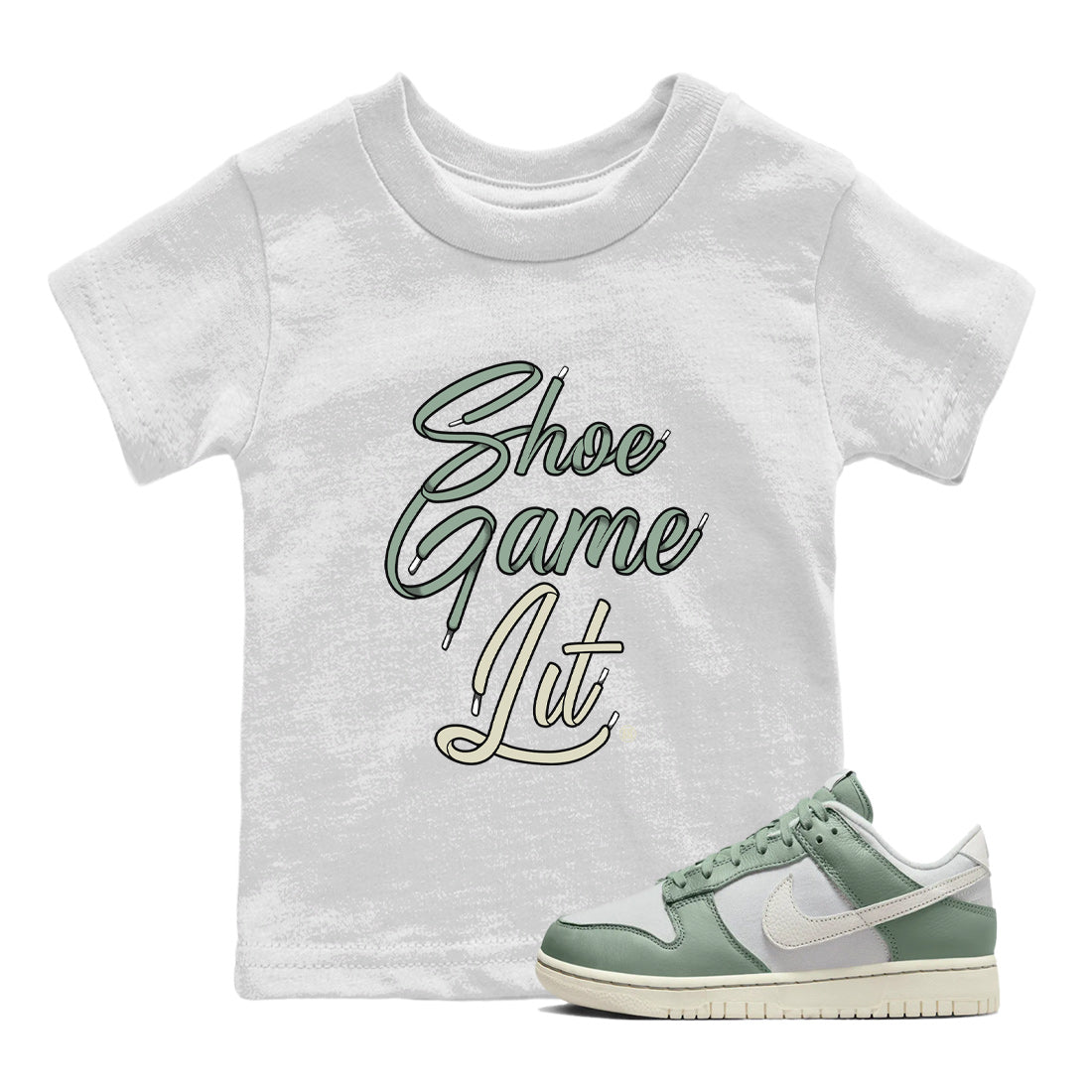Shoe Game Lit Shoe Lace Kids Tops - Dunk Mica Green