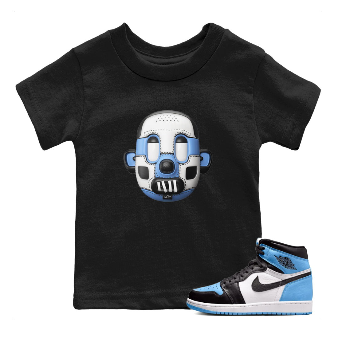 Shoe Head Kids Tops - Air Jordan 1 UNC Toe