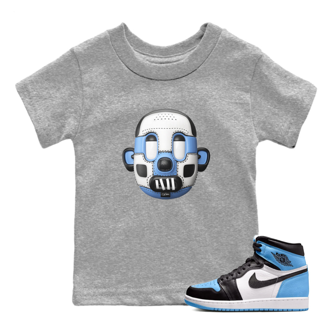 Shoe Head Kids Tops - Air Jordan 1 UNC Toe