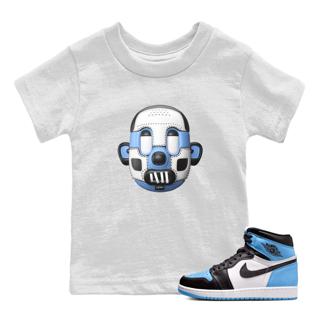 Shoe Head Kids Tops - Air Jordan 1 UNC Toe