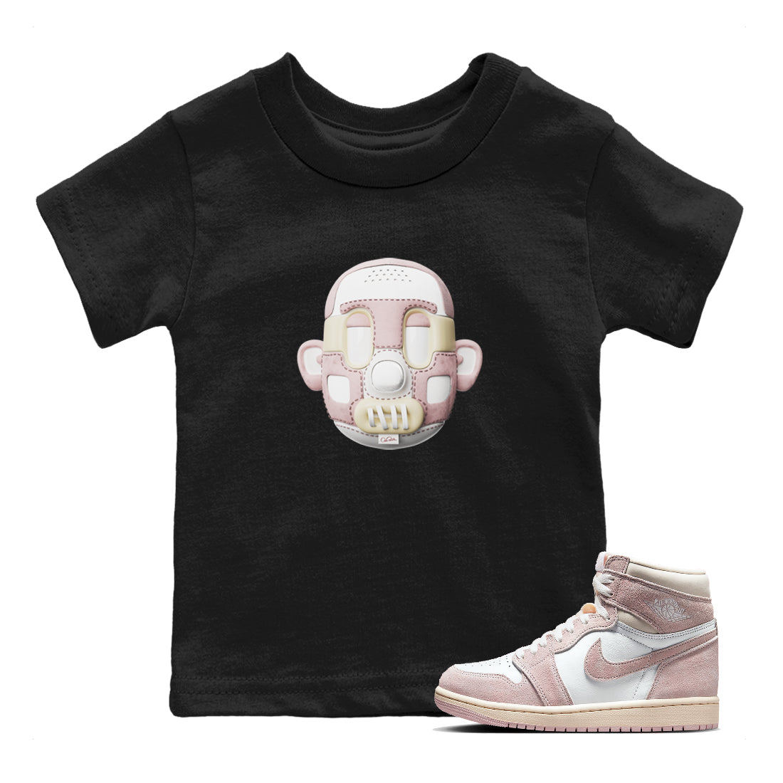 Shoe Head Kids Tops - Air Jordan 1 Washed Pink