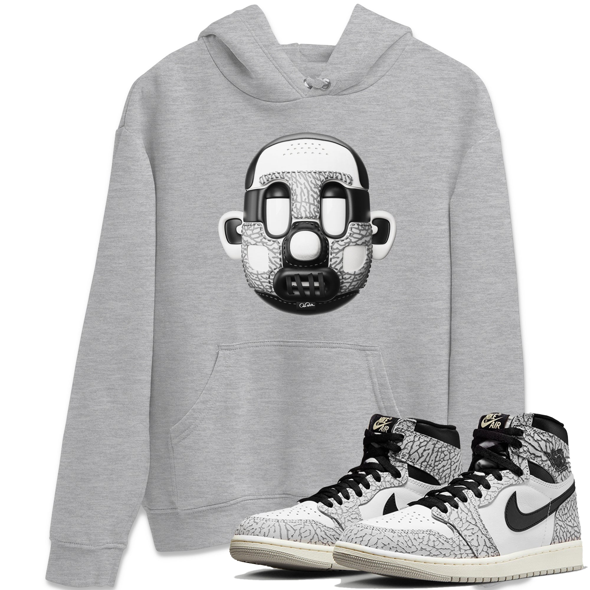 Shoe Head Unisex Tops - Air Jordan 1 White Cement