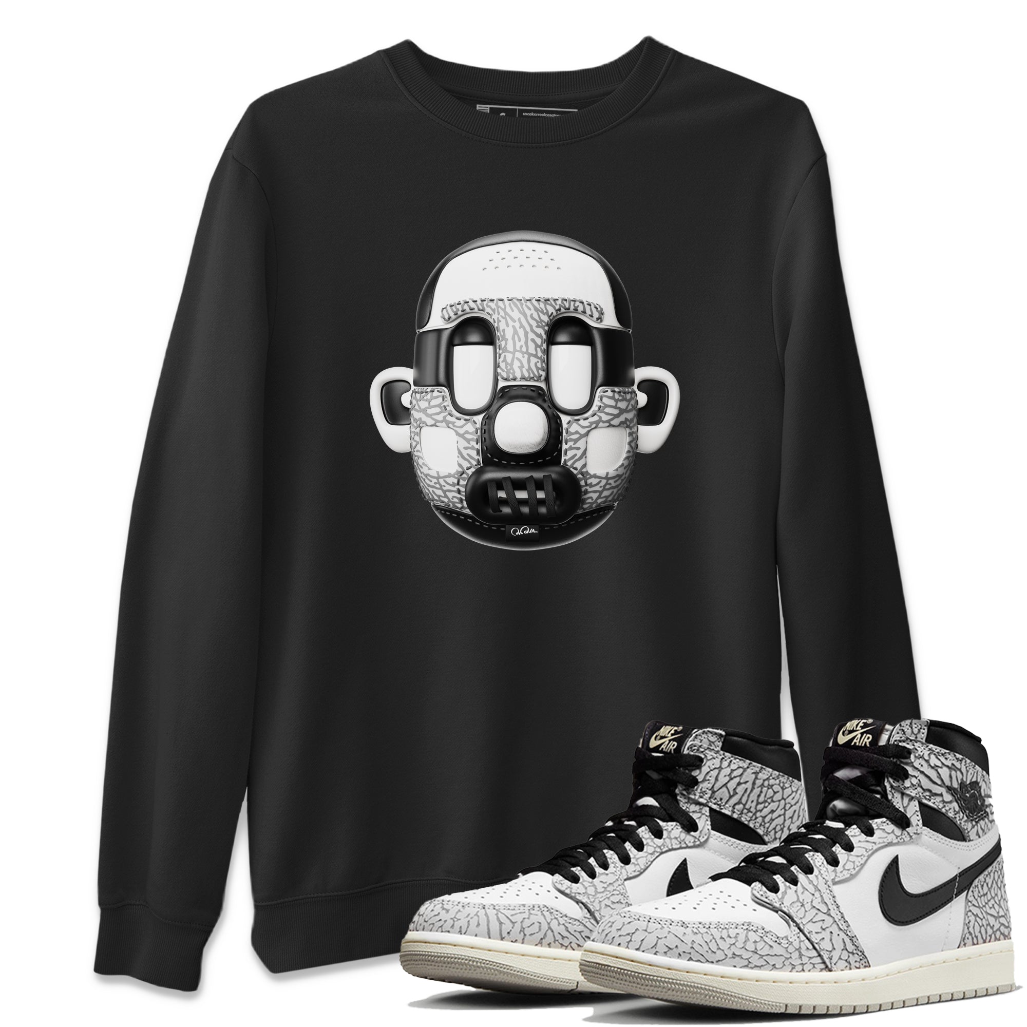 Shoe Head Unisex Tops - Air Jordan 1 White Cement