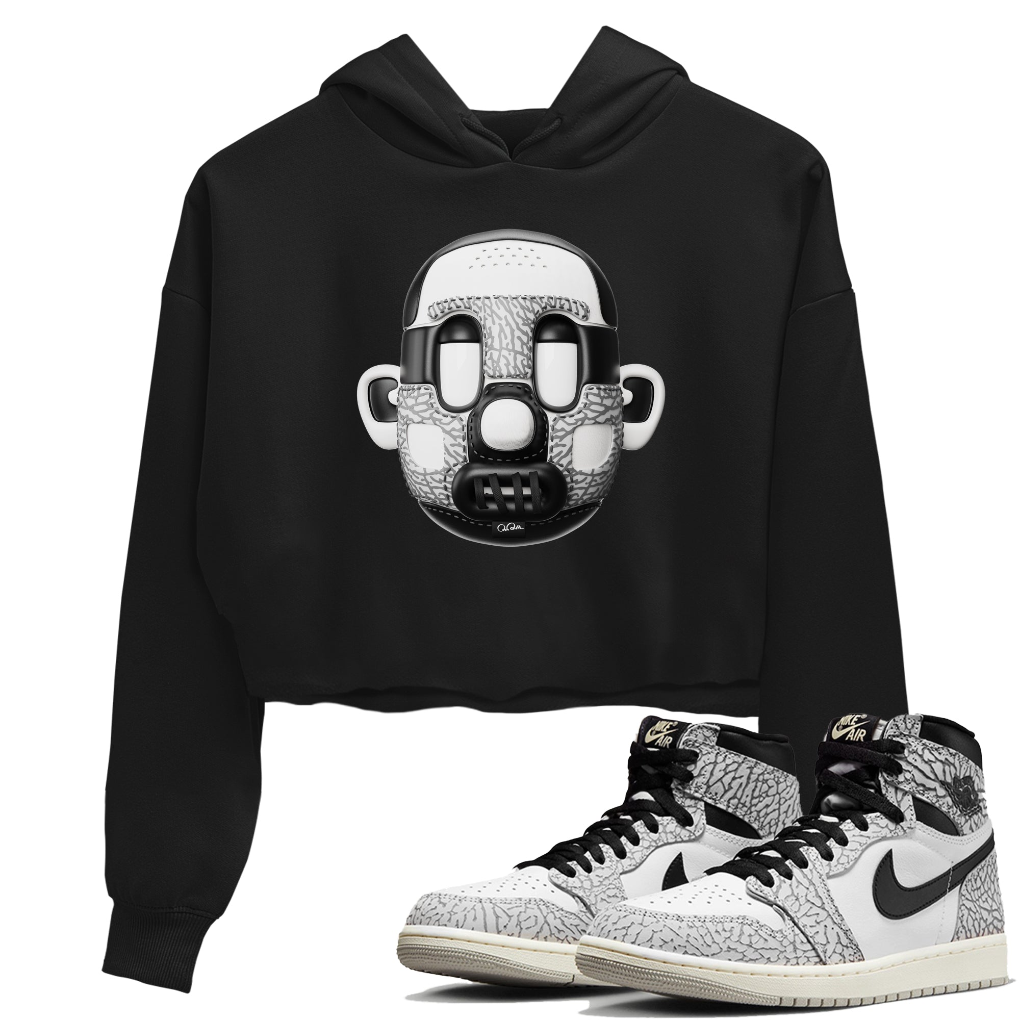Shoe Head Women's Tops - Air Jordan 1 White Cement