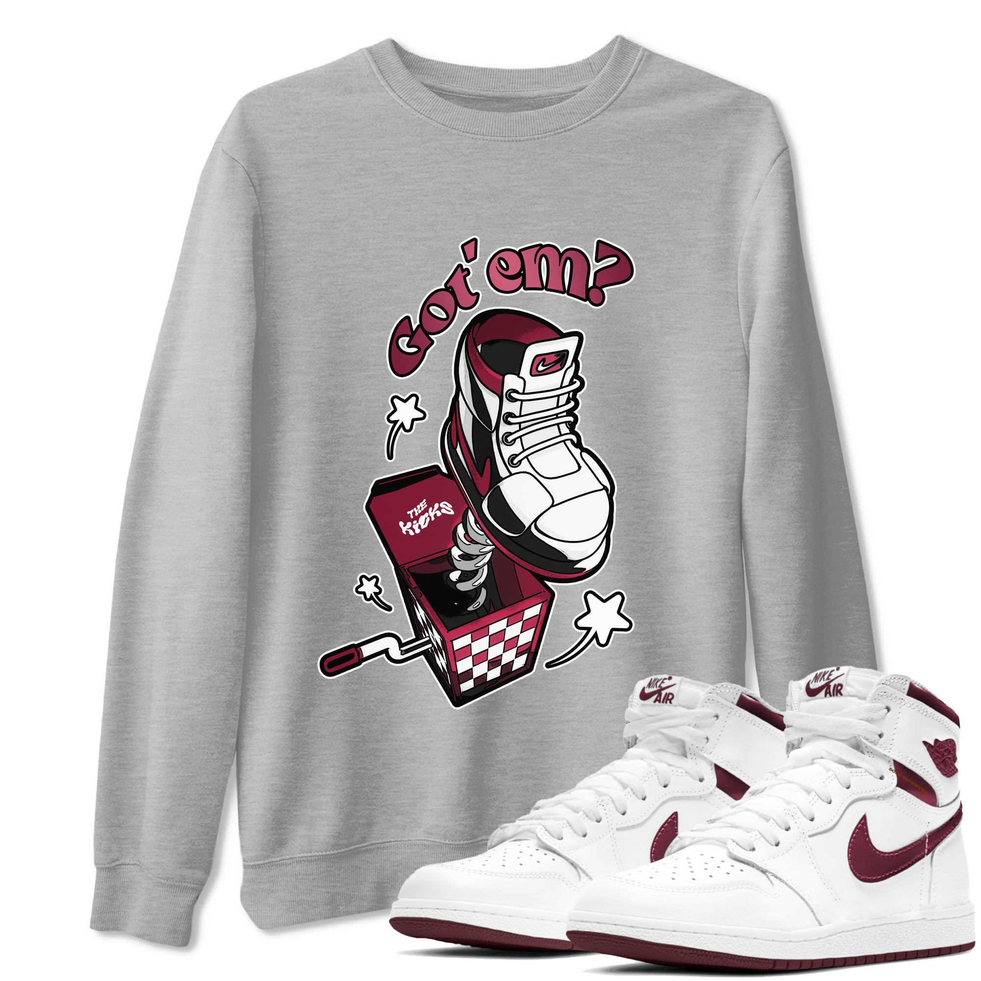 Shoe In The Box snkmatch Tee - Air Jordan 1 Metallic Burgundy