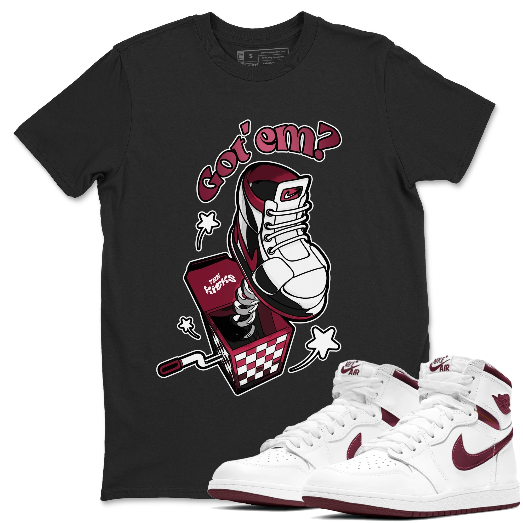 Shoe In The Box snkmatch Tee - Air Jordan 1 Metallic Burgundy