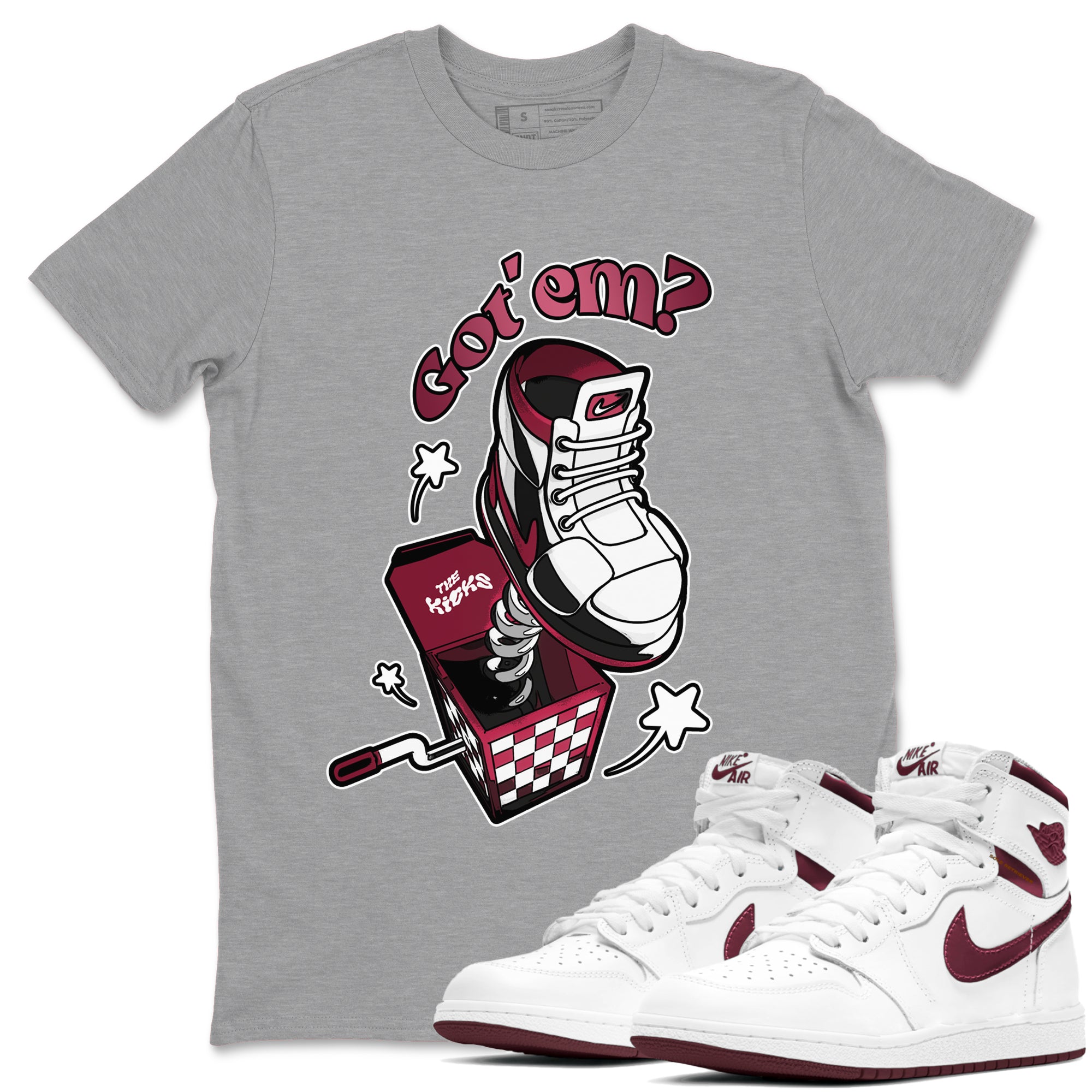 Shoe In The Box snkmatch Tee - Air Jordan 1 Metallic Burgundy
