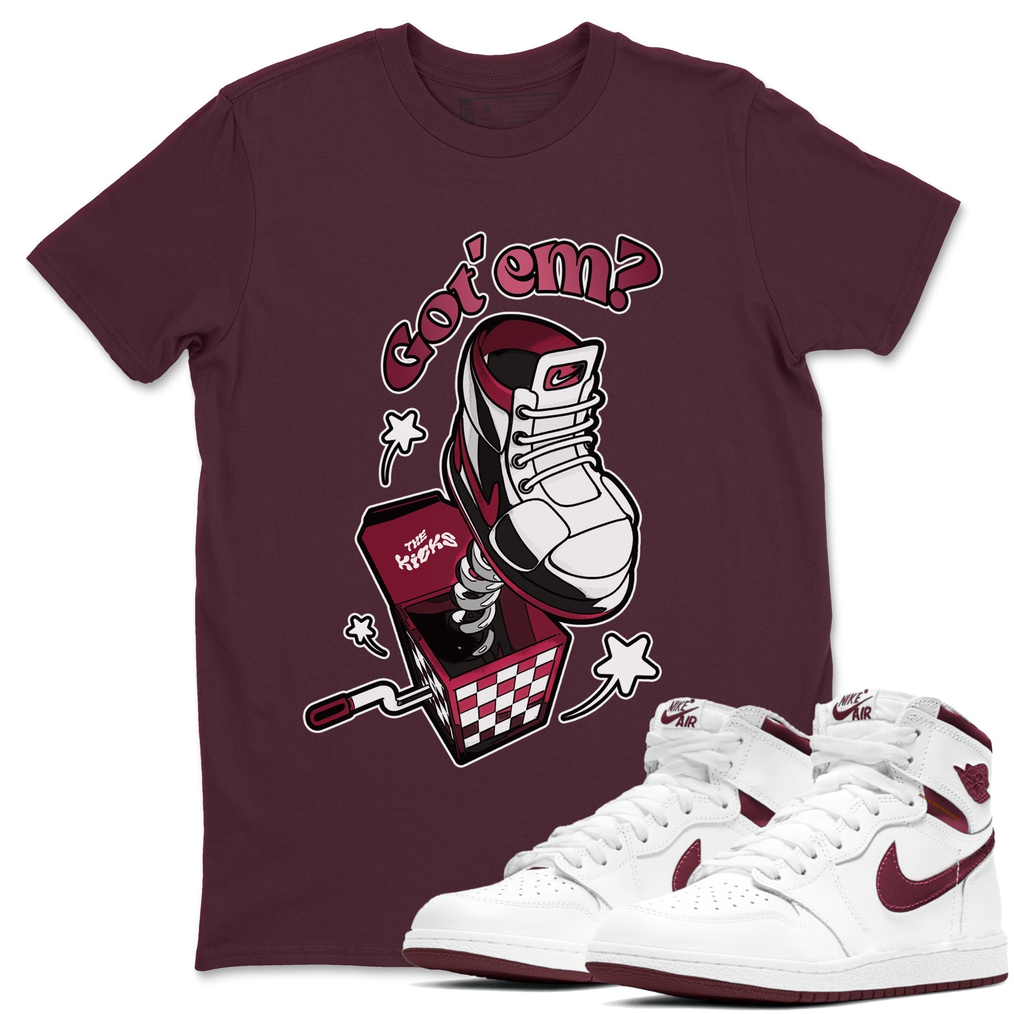 Shoe In The Box snkmatch Tee - Air Jordan 1 Metallic Burgundy
