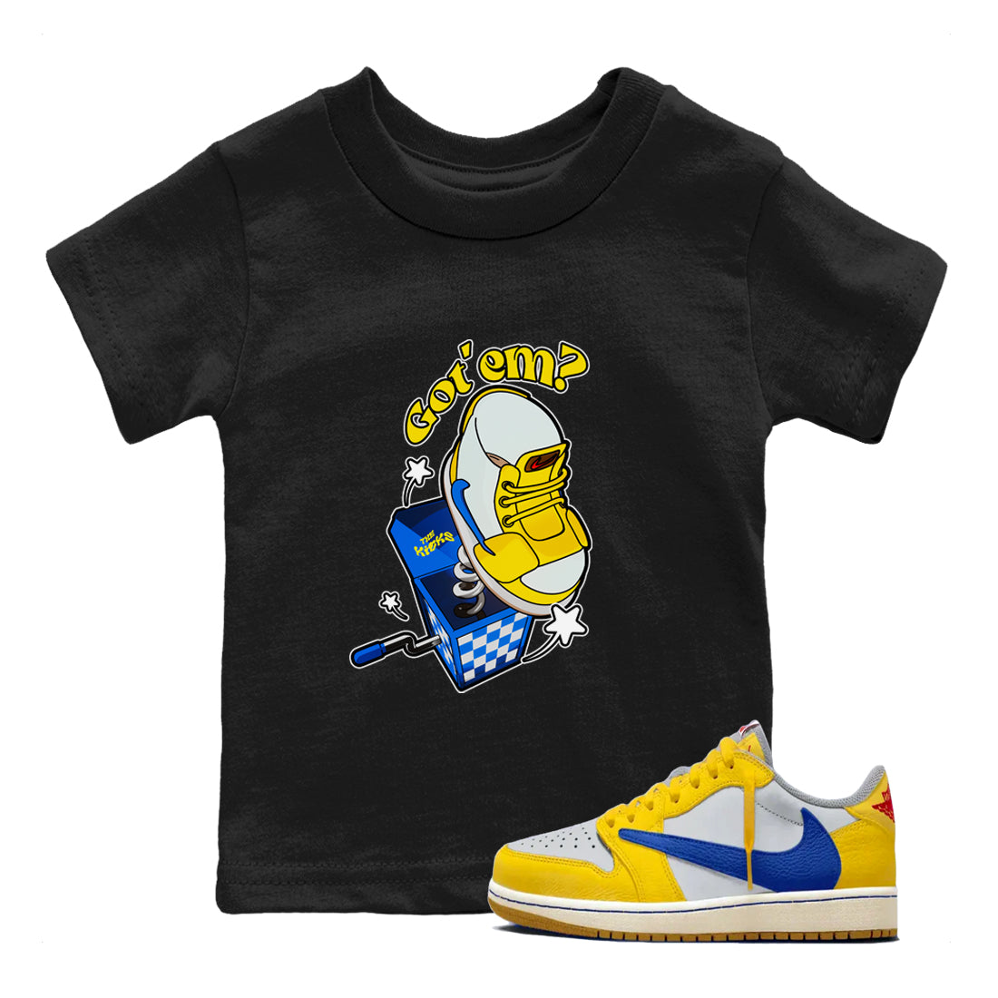 Shoe In The Box snkmatch Tees Kids - Air Jordan 1 Travis Scott Canary