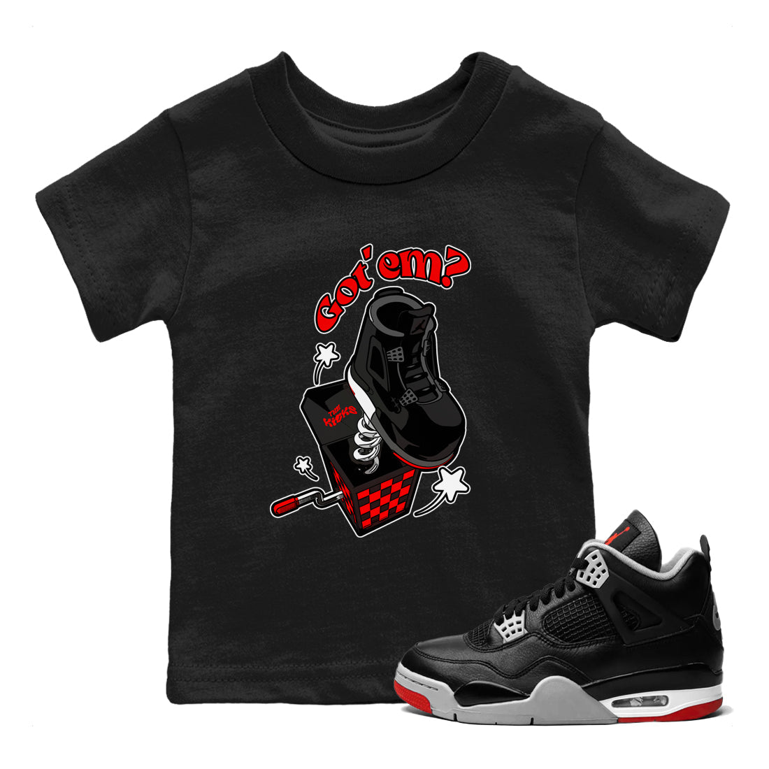 Shoe In The Box snkmatch Tee Kids - Air Jordan 4 Bred Reimagined
