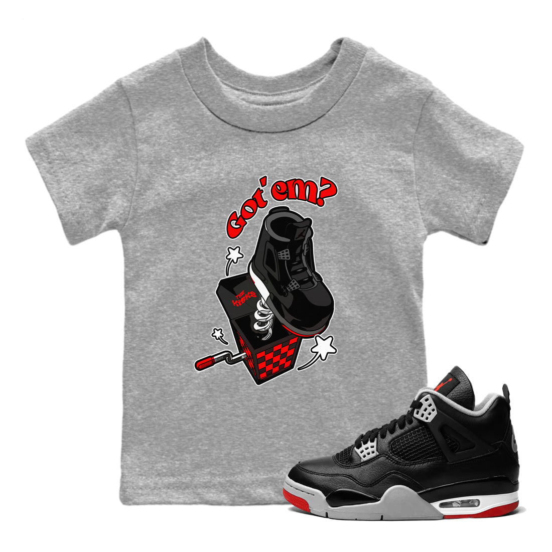 Shoe In The Box snkmatch Tee Kids - Air Jordan 4 Bred Reimagined