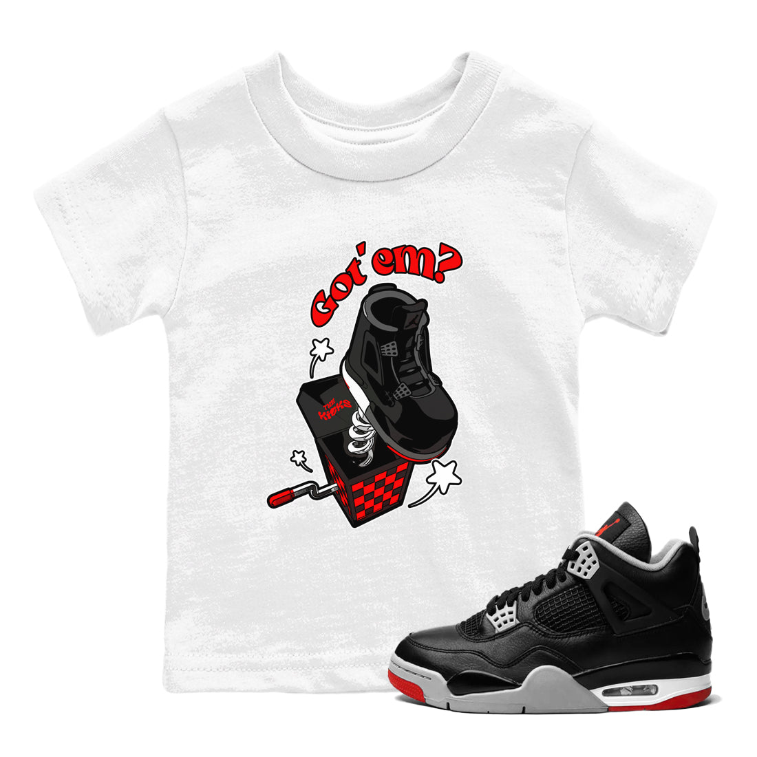 Shoe In The Box snkmatch Tee Kids - Air Jordan 4 Bred Reimagined