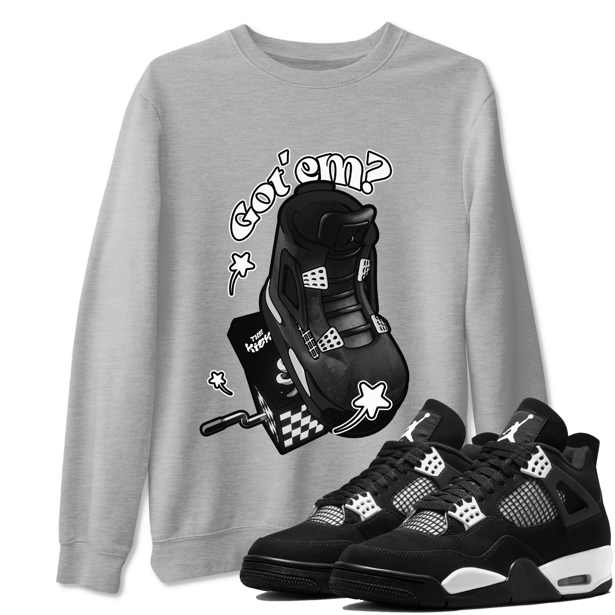 Shoe In The Box snkmatch Tees - Air Jordan 4 White Thunder