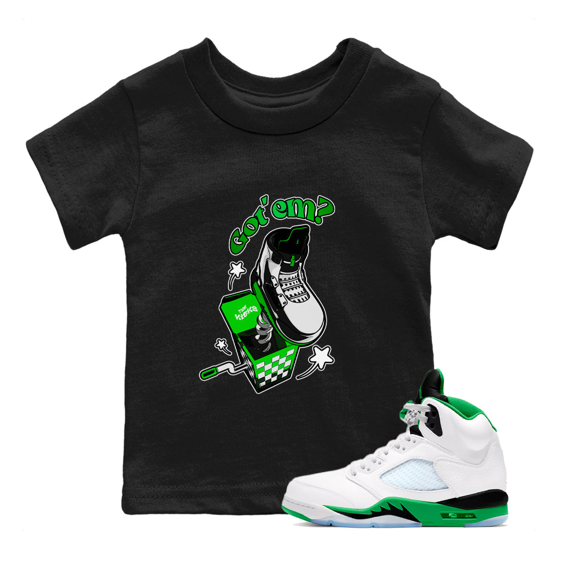 Shoe In The Box snkmatch Tee Kids - Air Jordan 5 Lucky Green