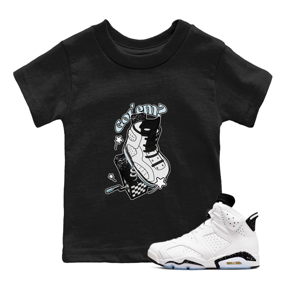 Shoe In The Box snkmatch Tees Kids - Air Jordan 6 White Black