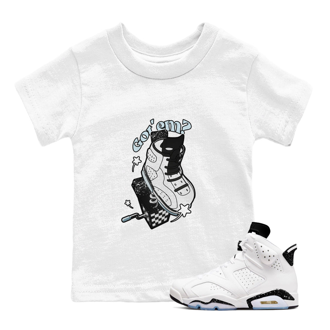 Shoe In The Box snkmatch Tees Kids - Air Jordan 6 White Black