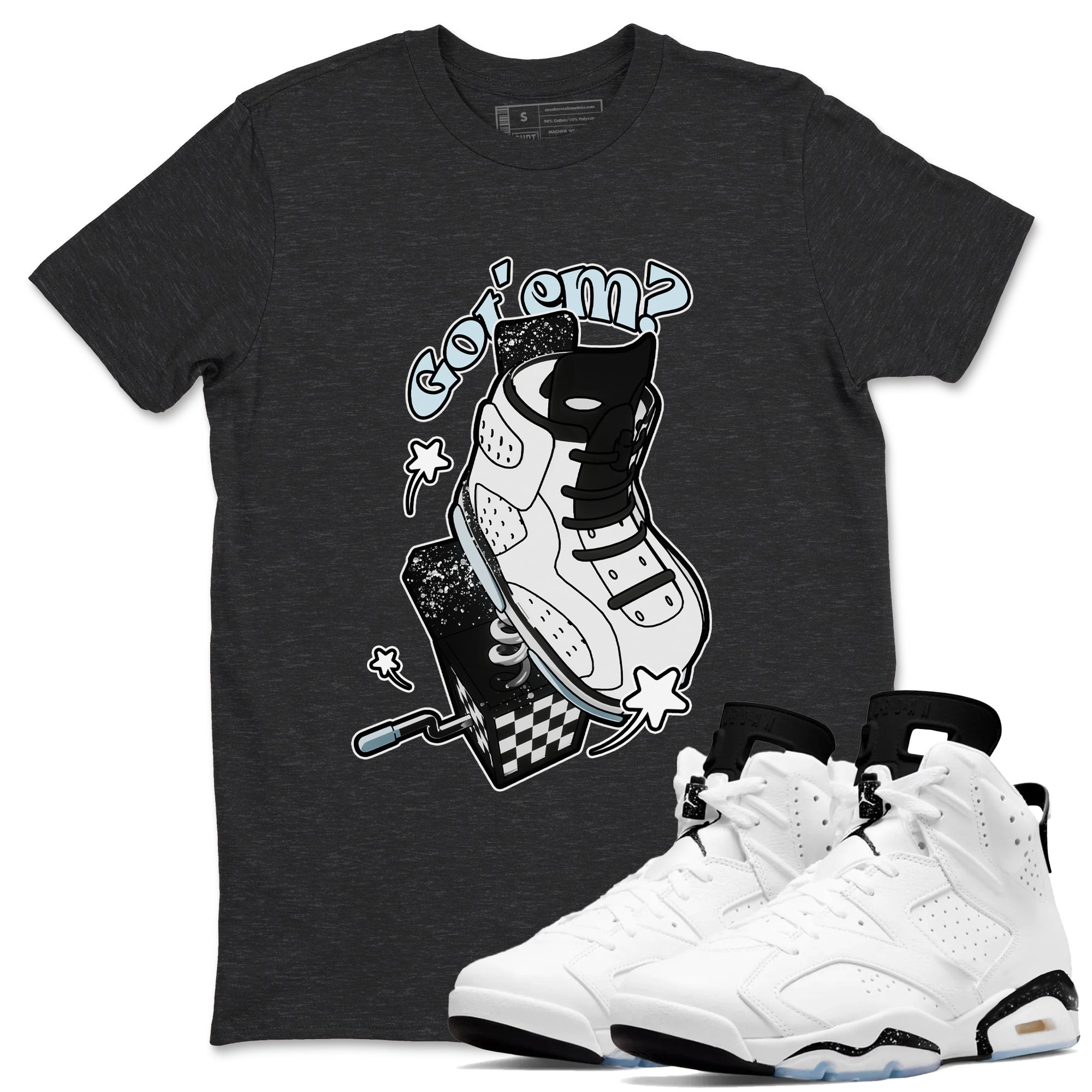 Shoe In The Box snkmatch Tees - Air Jordan 6 White Black