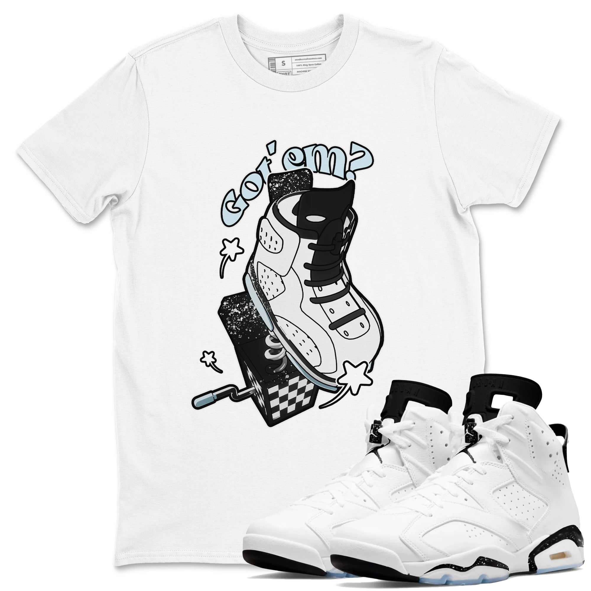 Shoe In The Box snkmatch Tees - Air Jordan 6 White Black
