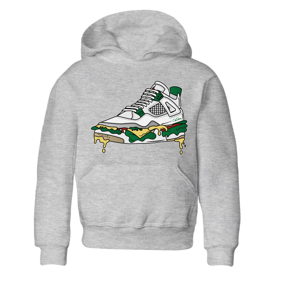 Shoe Sandwich Kids Tops - Air Jordan 4 Pine Green