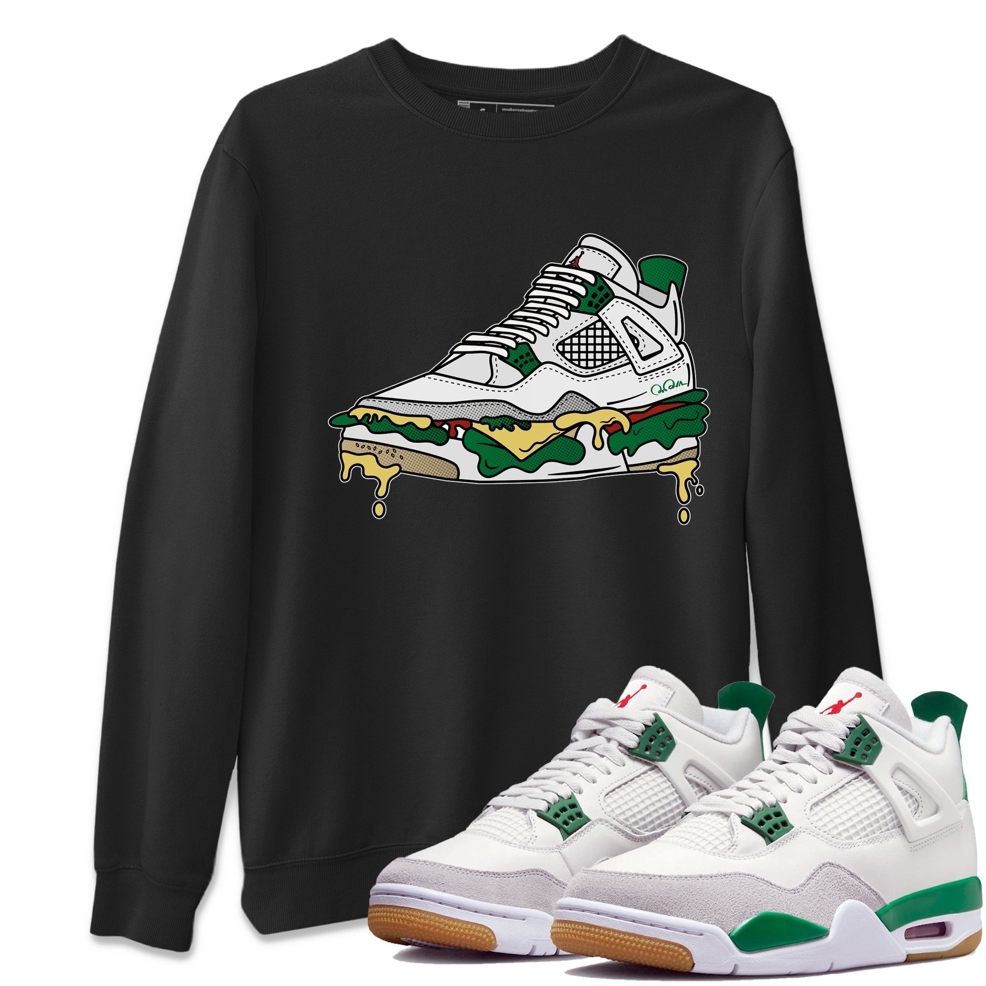 Shoe Sandwich Unisex Tops - Air Jordan 4 Pine Green