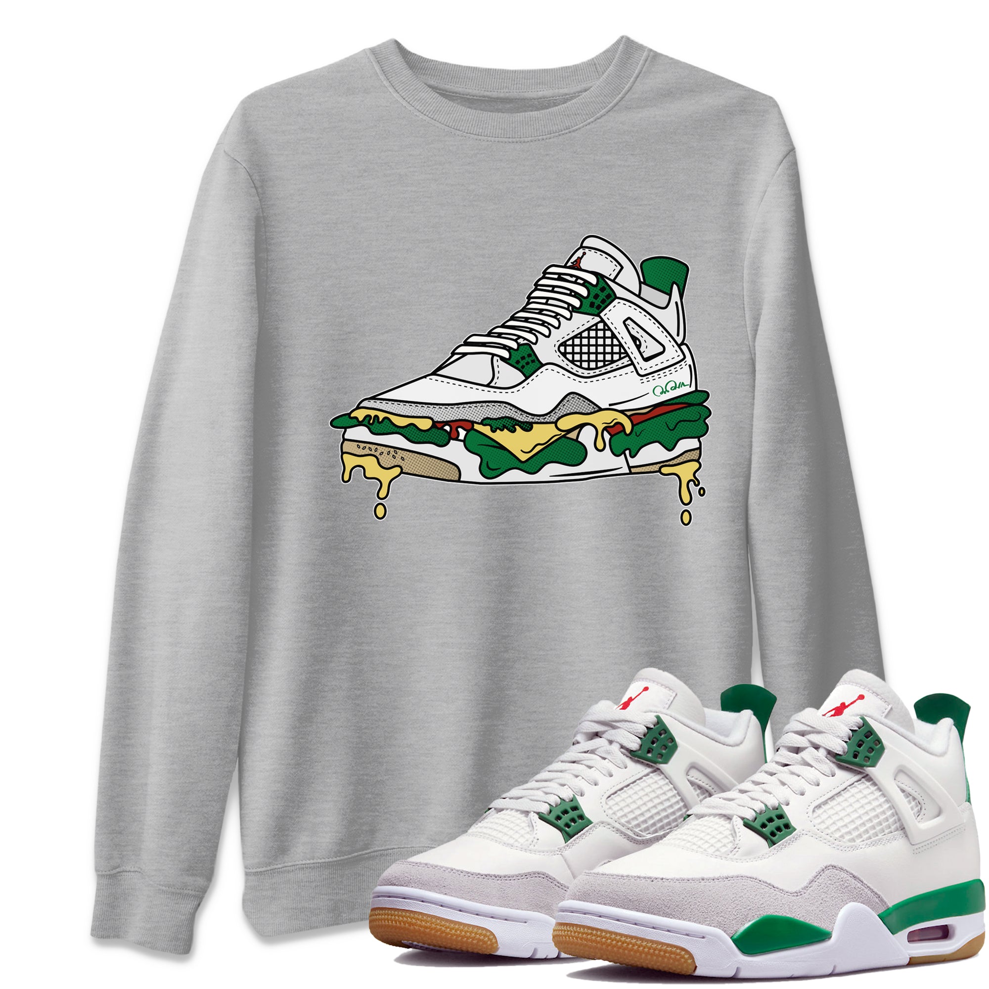 Shoe Sandwich Unisex Tops - Air Jordan 4 Pine Green