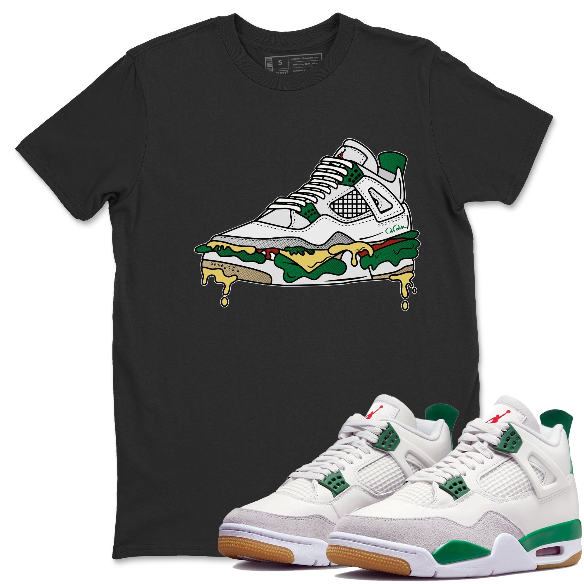 Shoe Sandwich Unisex Tops - Air Jordan 4 Pine Green