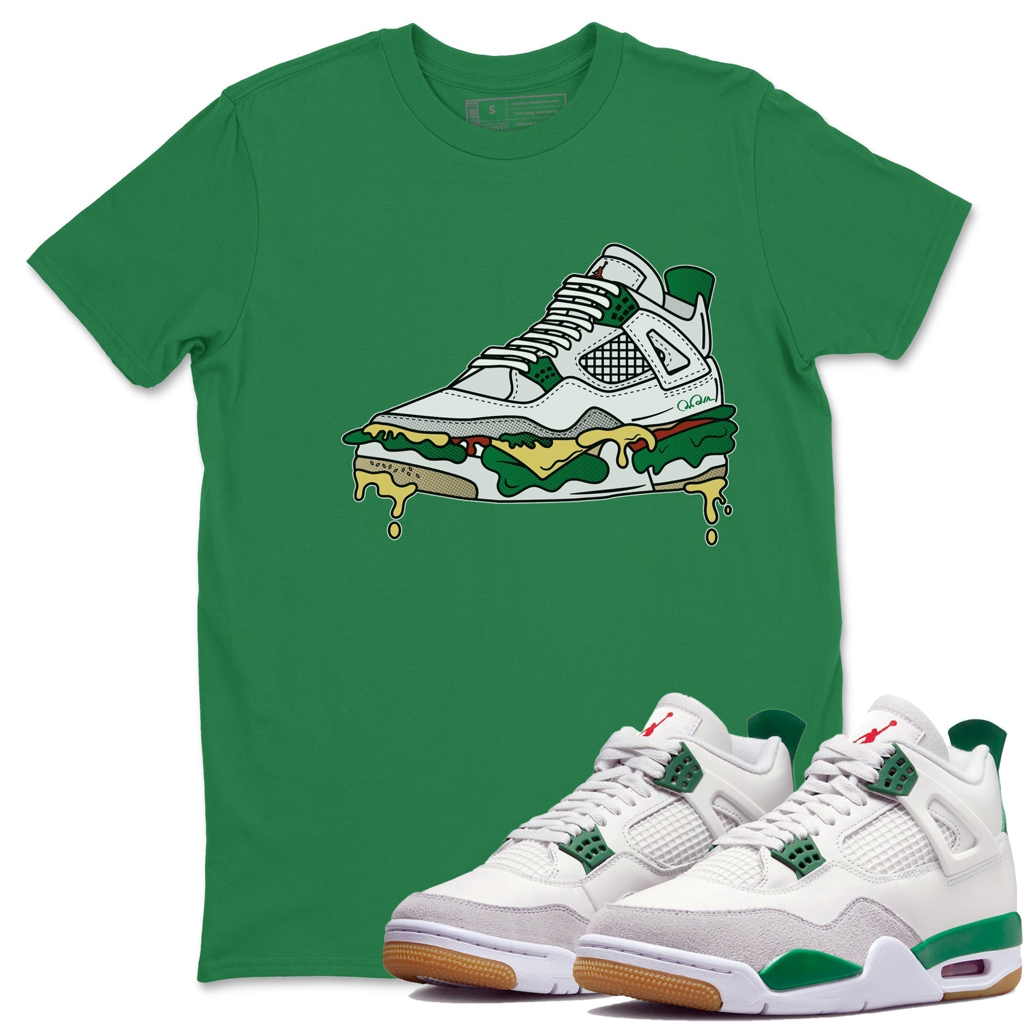 Shoe Sandwich Unisex Tops - Air Jordan 4 Pine Green SB