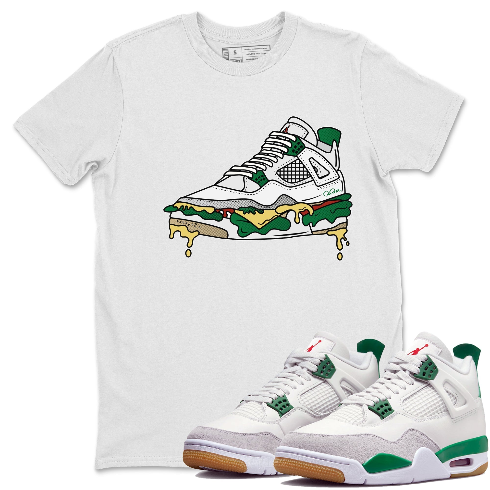 Shoe Sandwich Unisex Tops - Air Jordan 4 Pine Green