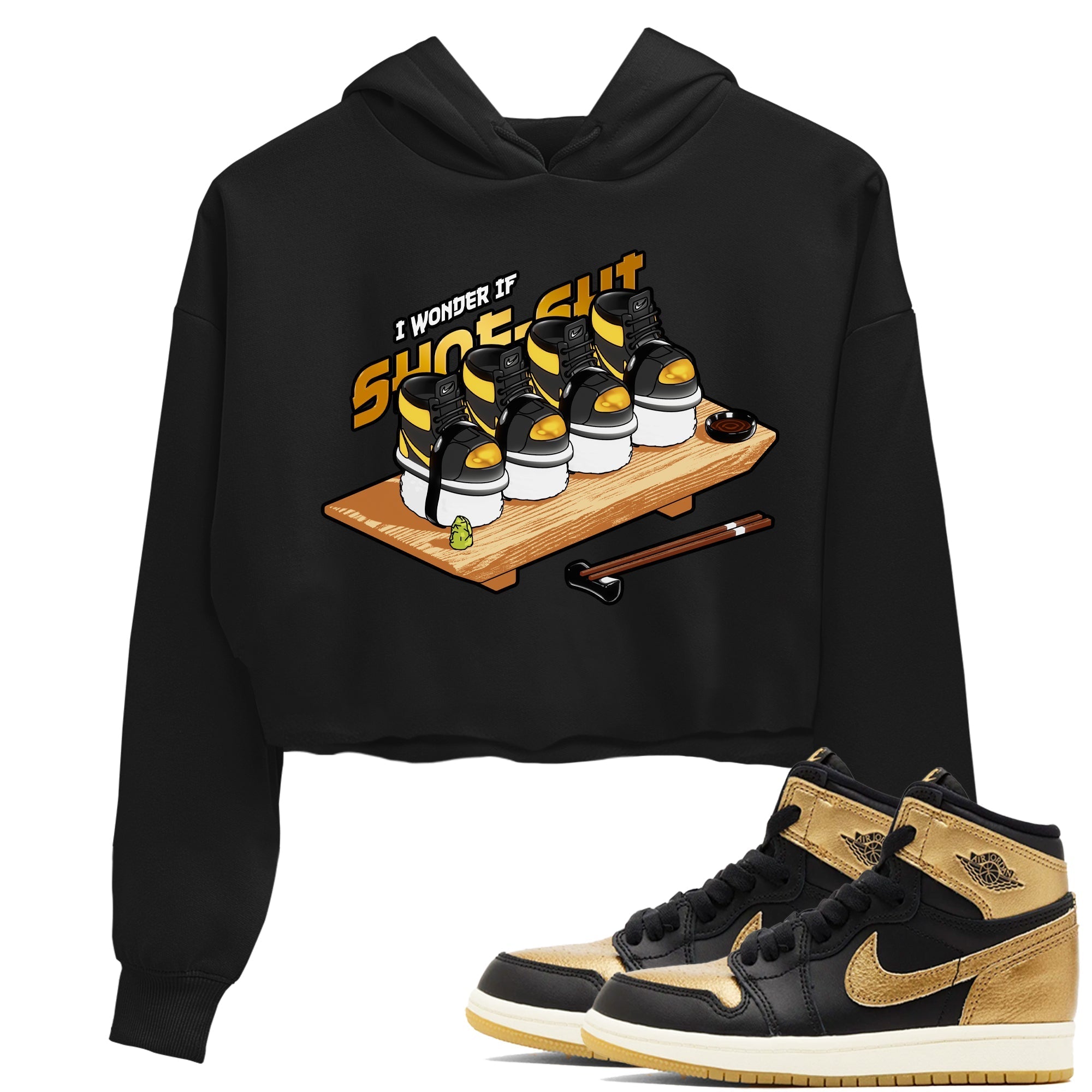 Shoe-Shi snkmatch Women's Top - Air Jordan 1 Black Metallic Gold