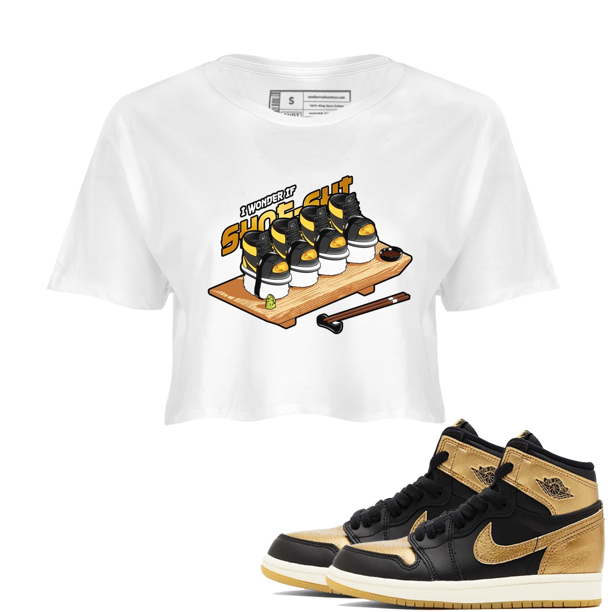 Shoe-Shi snkmatch Women's Top - Air Jordan 1 Black Metallic Gold