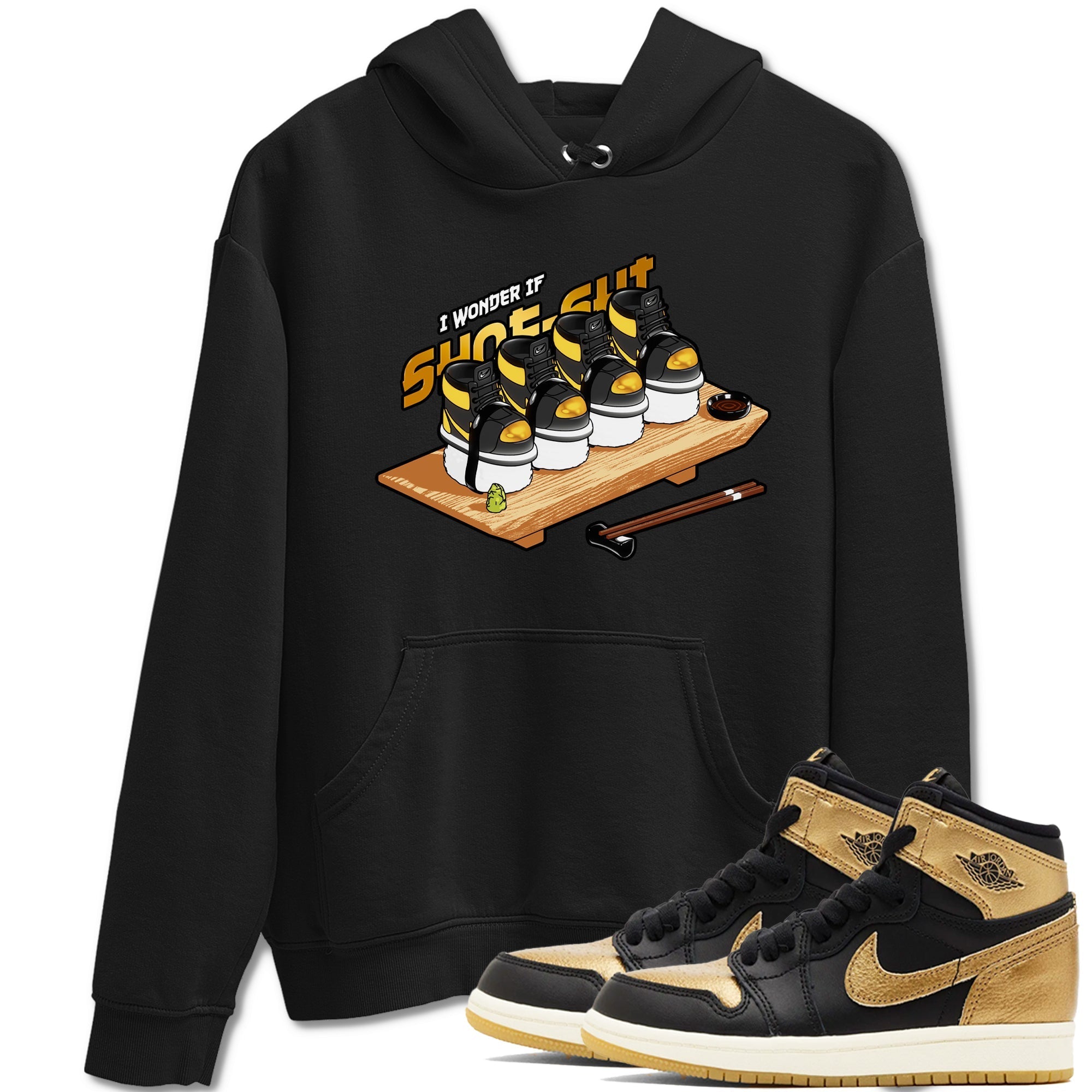 Shoe-Shi snkmatch Tees - Air Jordan 1 Black Metallic Gold