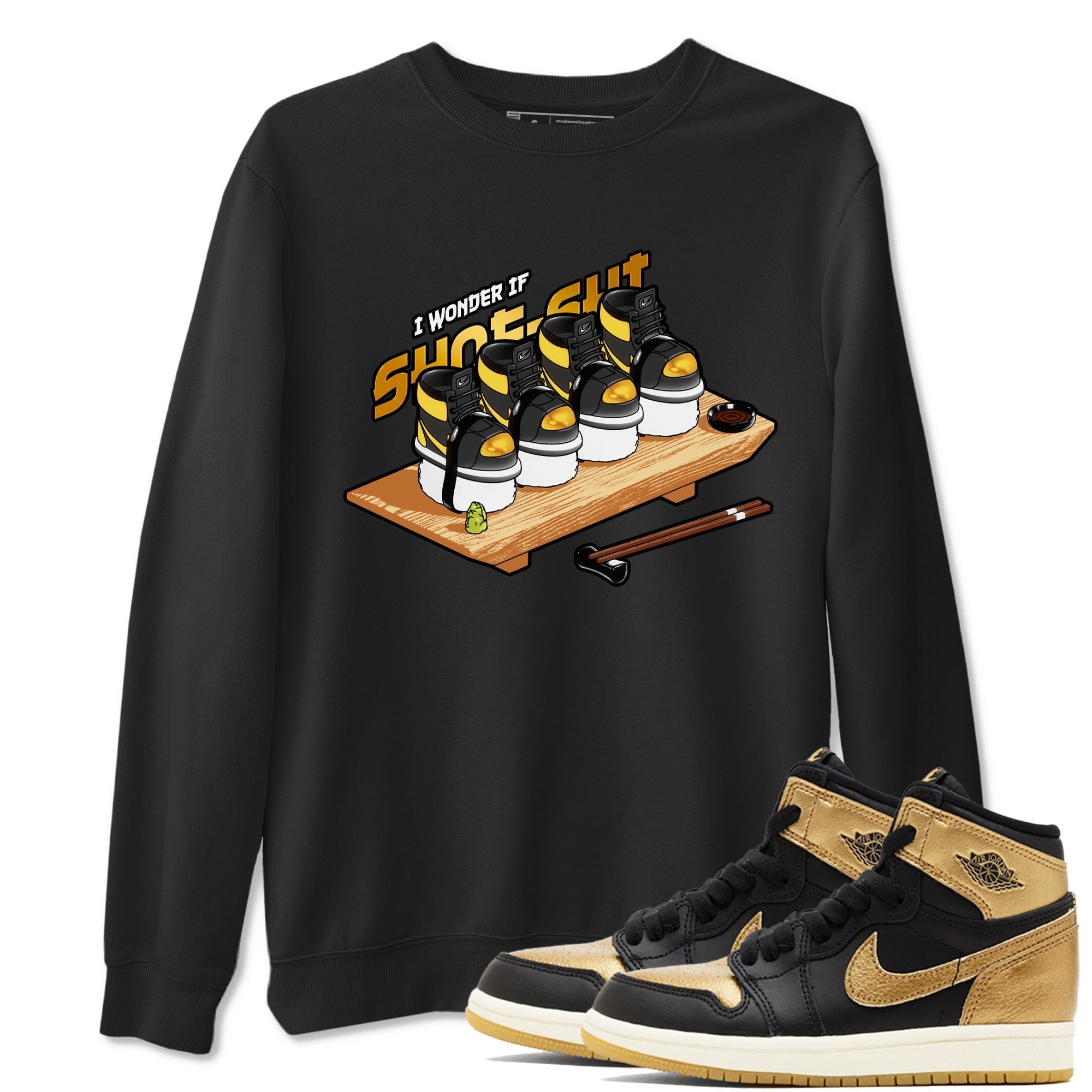 Shoe-Shi snkmatch Tees - Air Jordan 1 Black Metallic Gold