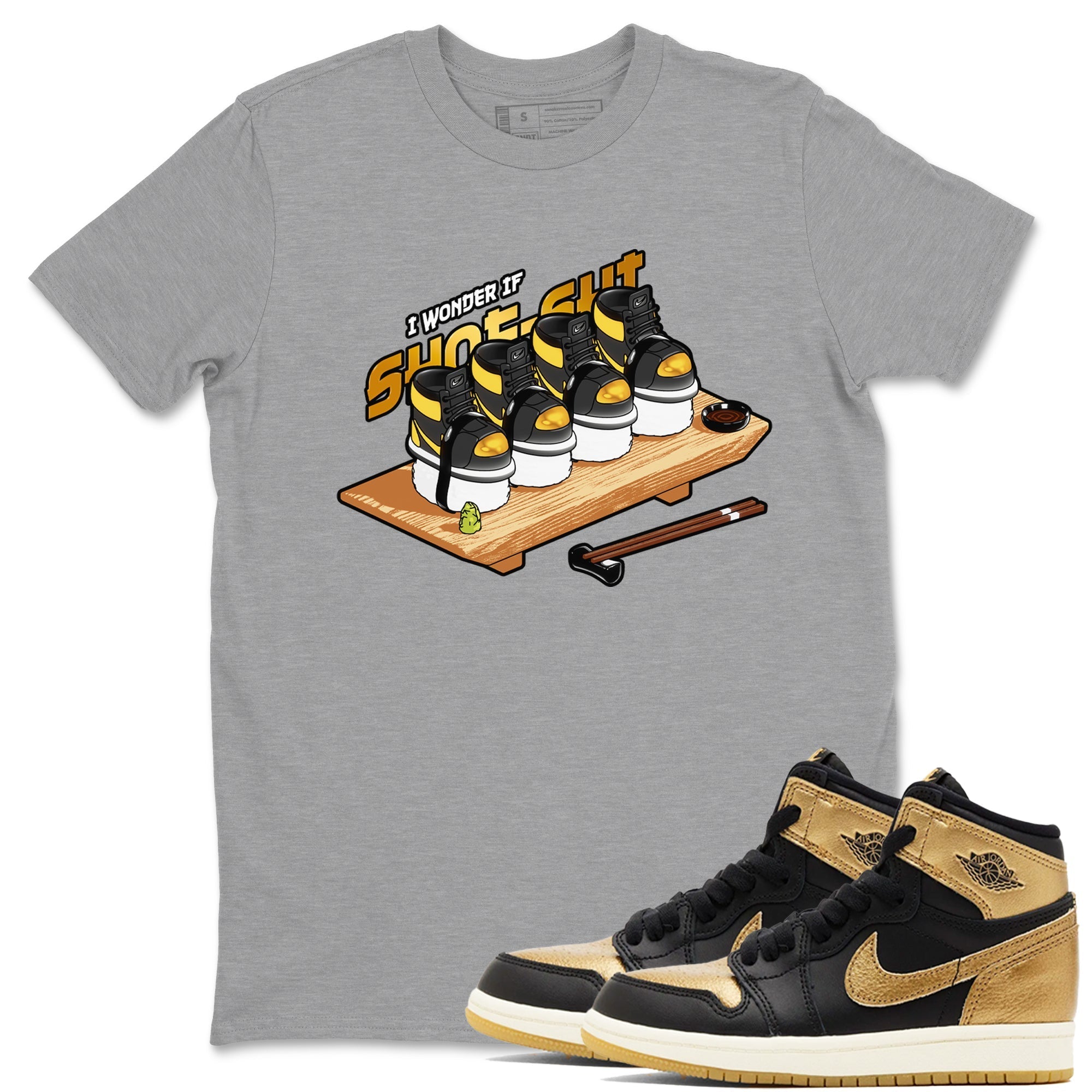 Shoe-Shi snkmatch Tees - Air Jordan 1 Black Metallic Gold