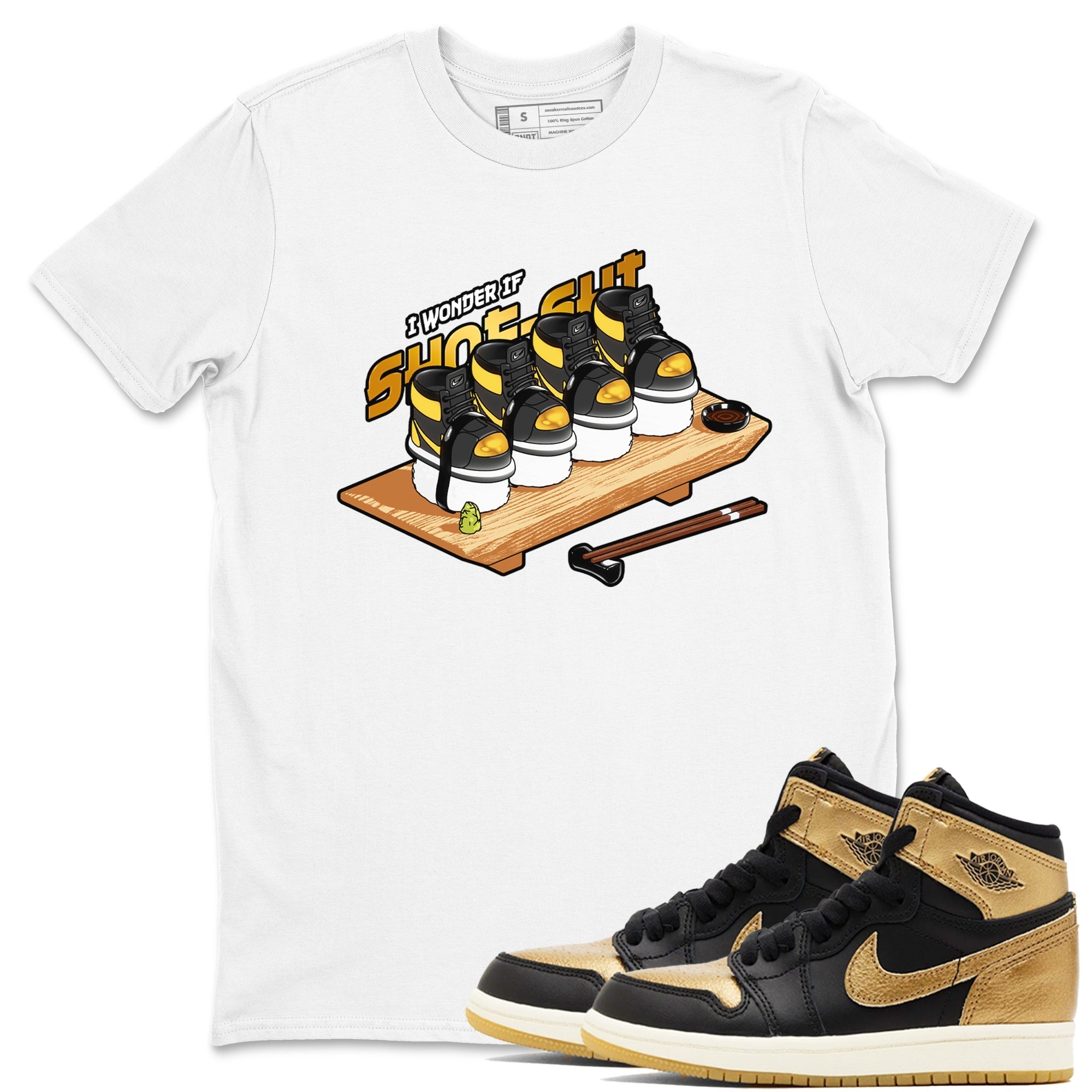 Shoe-Shi snkmatch Tees - Air Jordan 1 Black Metallic Gold