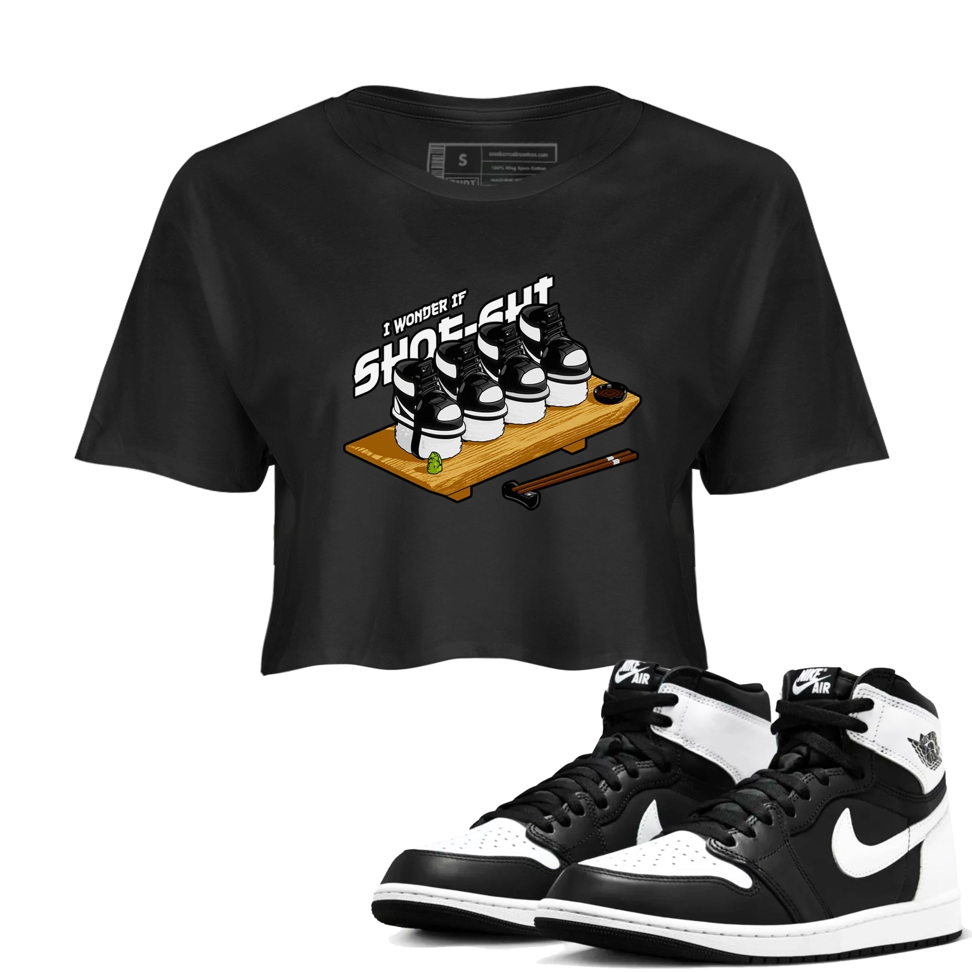 Shoe-Shi snkmatch Women's Top - Air Jordan 1 Black White