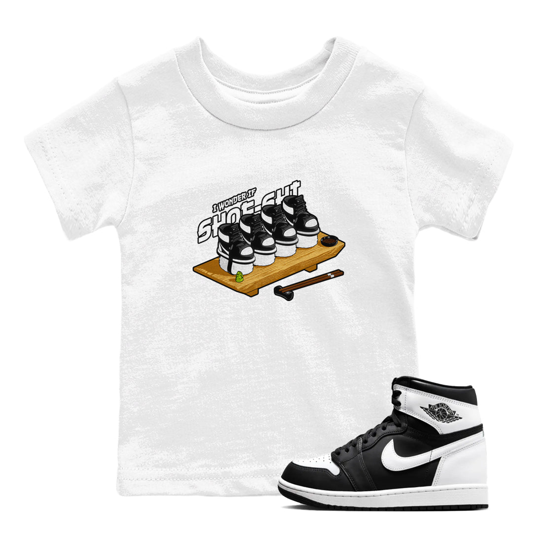 Shoe-Shi snkmatch Tees Kids - Air Jordan 1 Black White