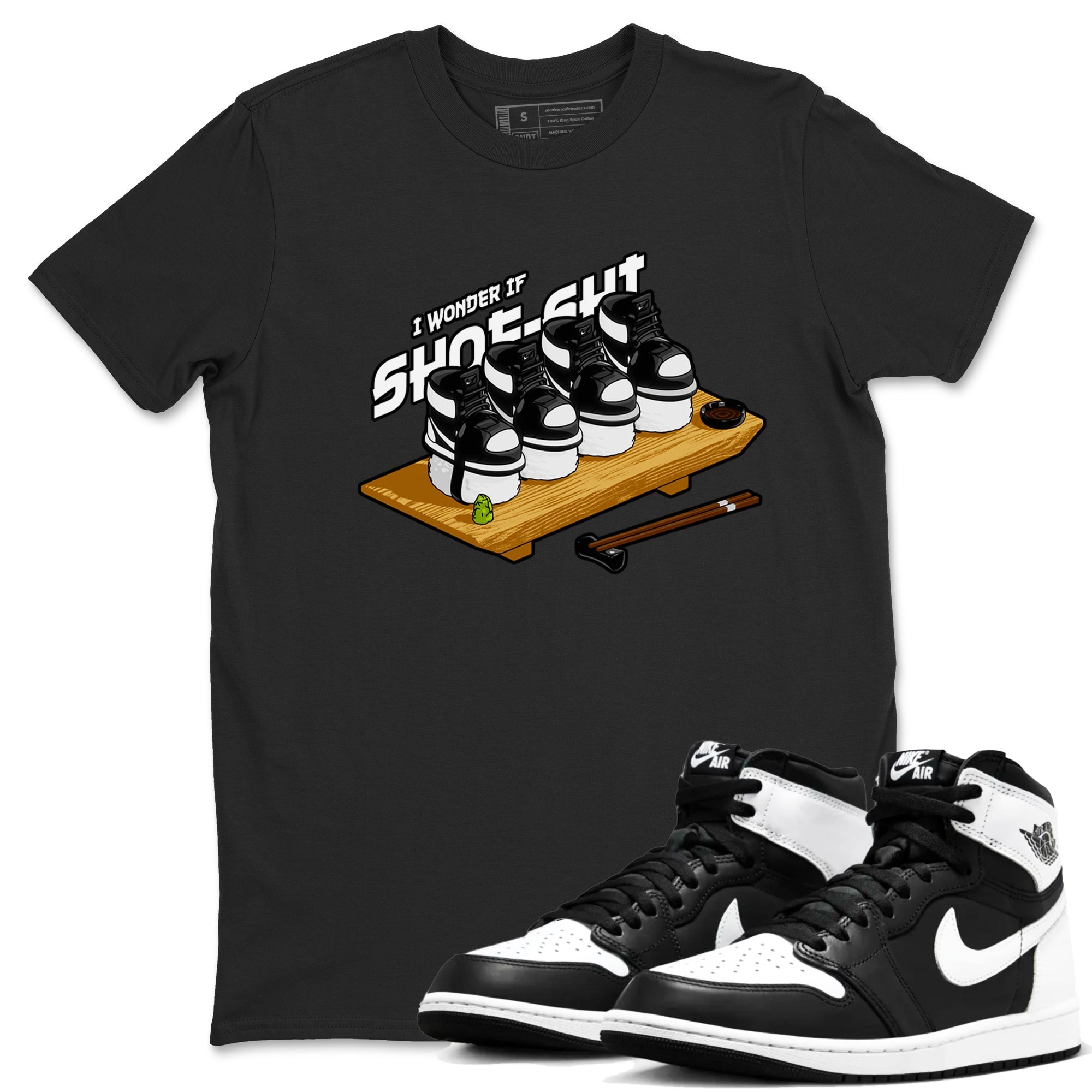 Shoe-Shi snkmatch Tees - Air Jordan 1 Black White