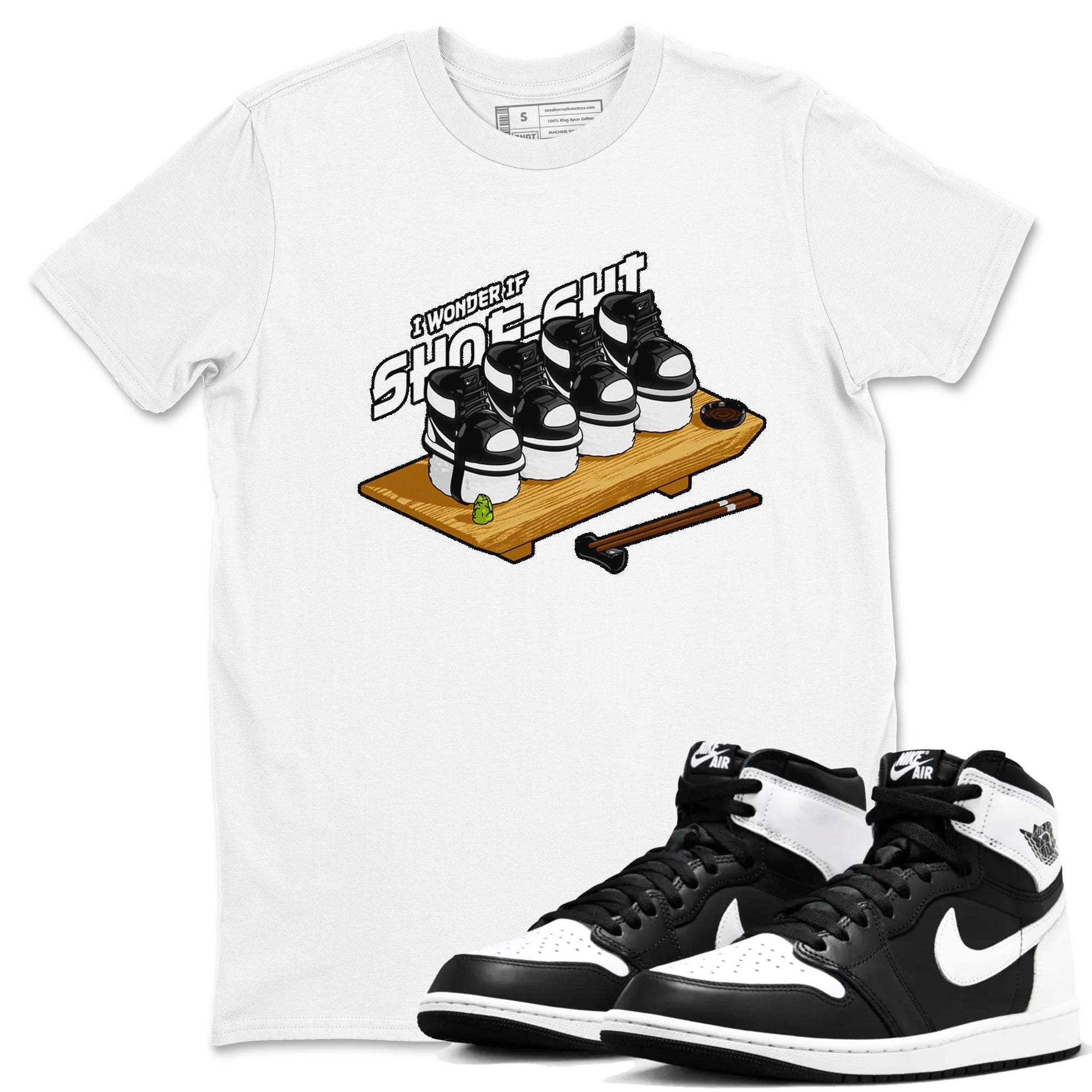 Shoe-Shi snkmatch Tees - Air Jordan 1 Black White