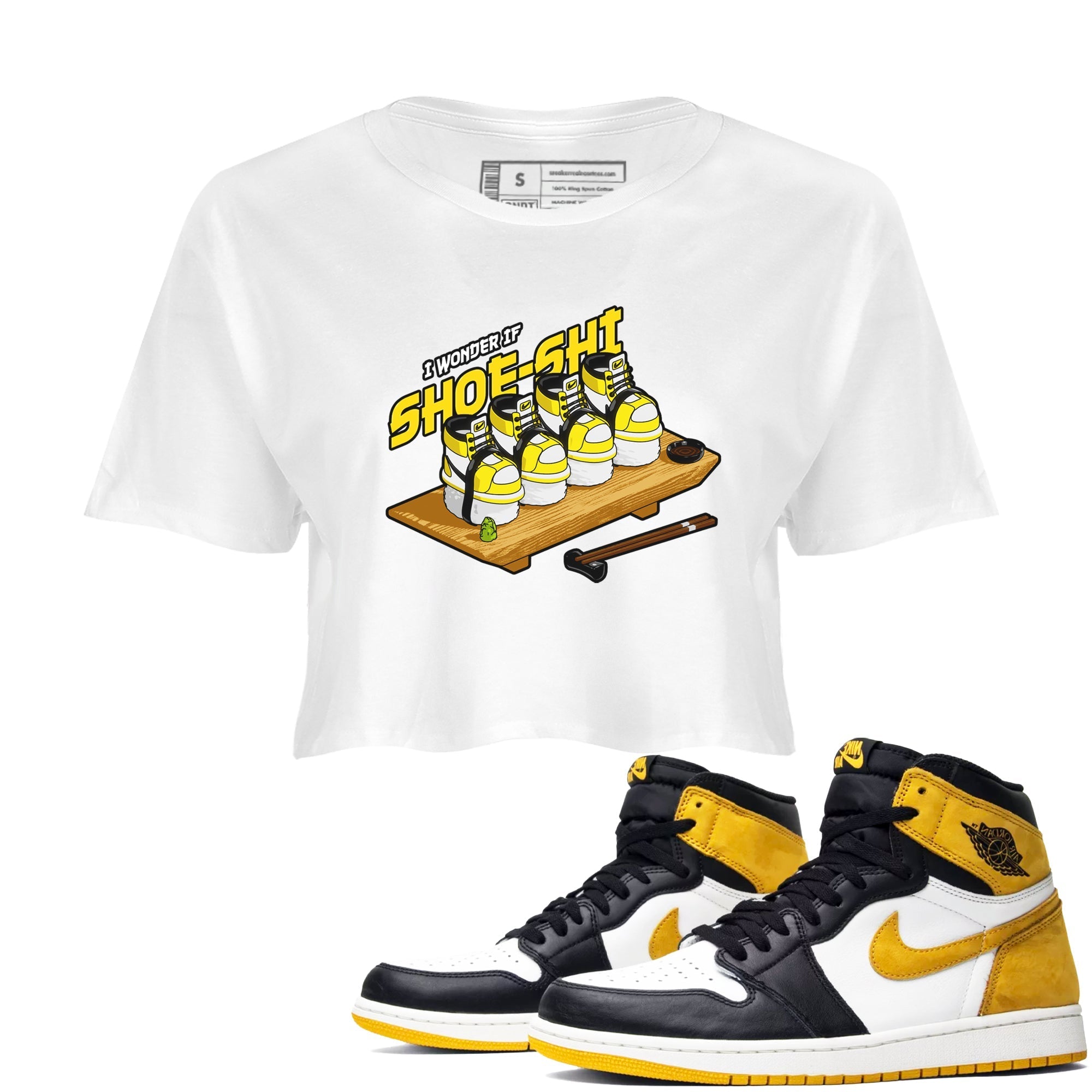 Shoe-Shi snkmatch Women's Top - Air Jordan 1 Yellow Ochre
