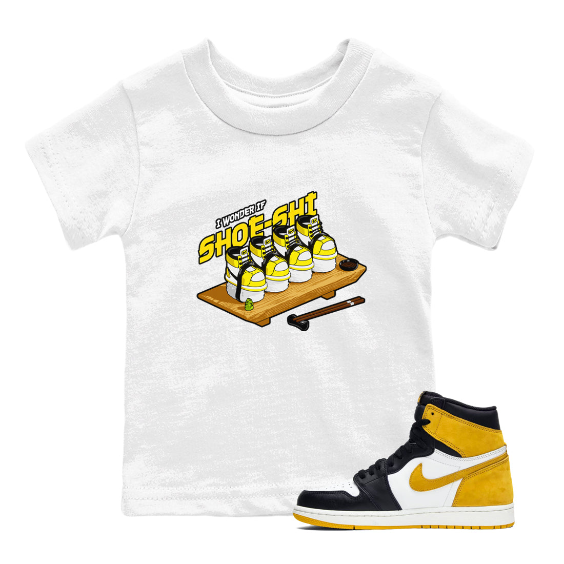 Shoe-Shi snkmatch Tees Kids - Air Jordan 1 Yellow Ochre