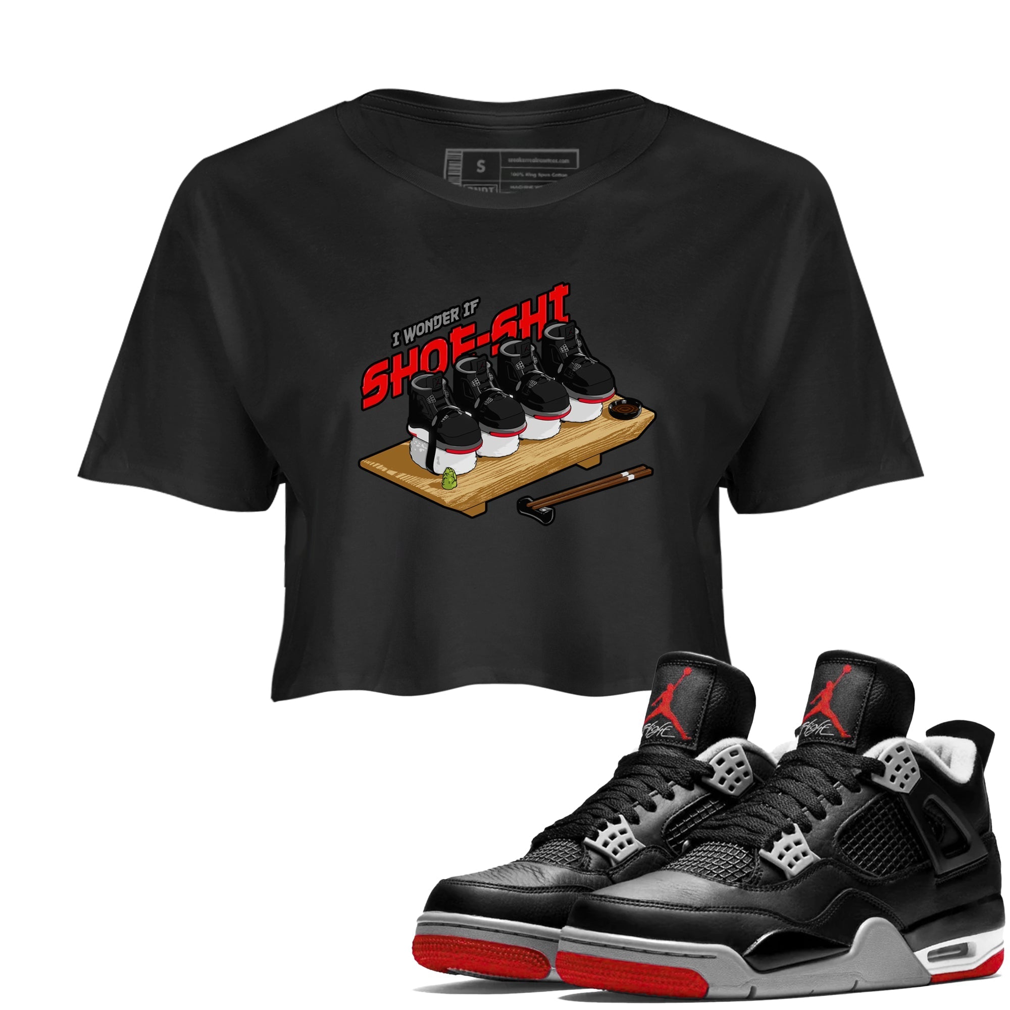 Shoe-Shi snkmatch Women's Top - Air Jordan 4 Bred Reimagined