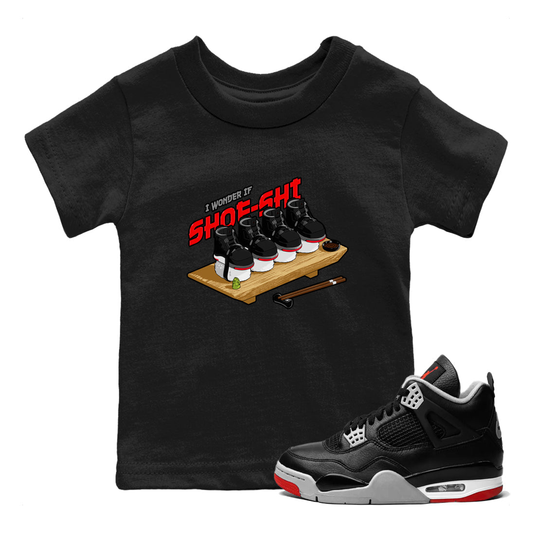 Shoe-Shi snkmatch Tee Kids - Air Jordan 4 Bred Reimagined