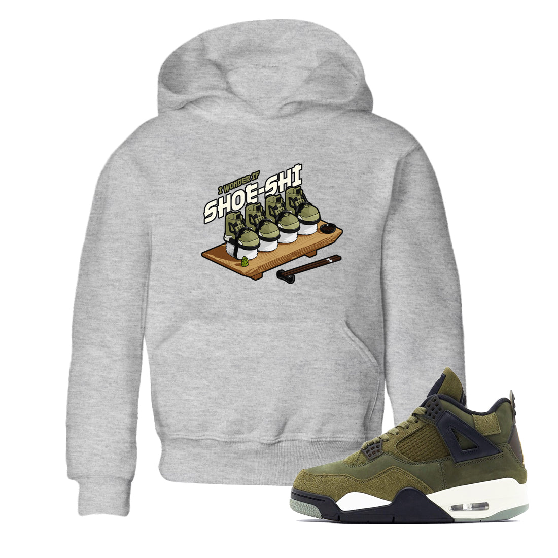 Shoe-Shi snkmatch Tee Kids - Air Jordan 4 Medium Olive