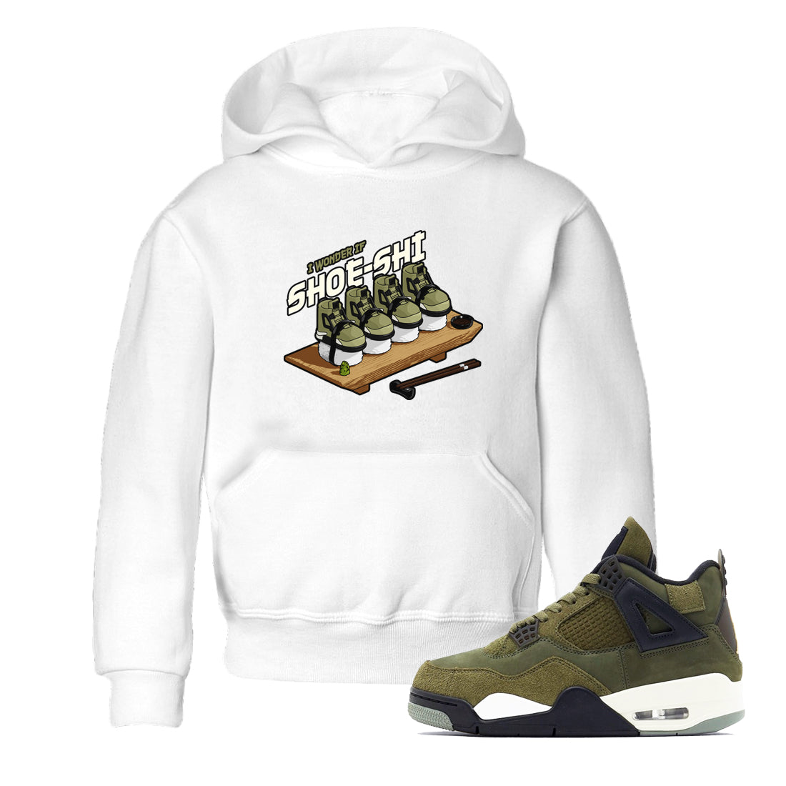Shoe-Shi snkmatch Tee Kids - Air Jordan 4 Medium Olive