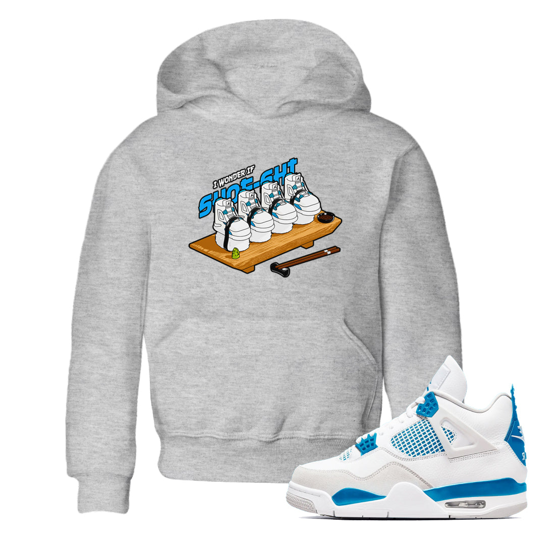 Shoe-Shi snkmatch Tees Kids - Air Jordan 4 Military Blue