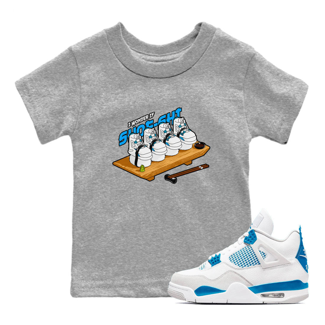 Shoe-Shi snkmatch Tees Kids - Air Jordan 4 Military Blue