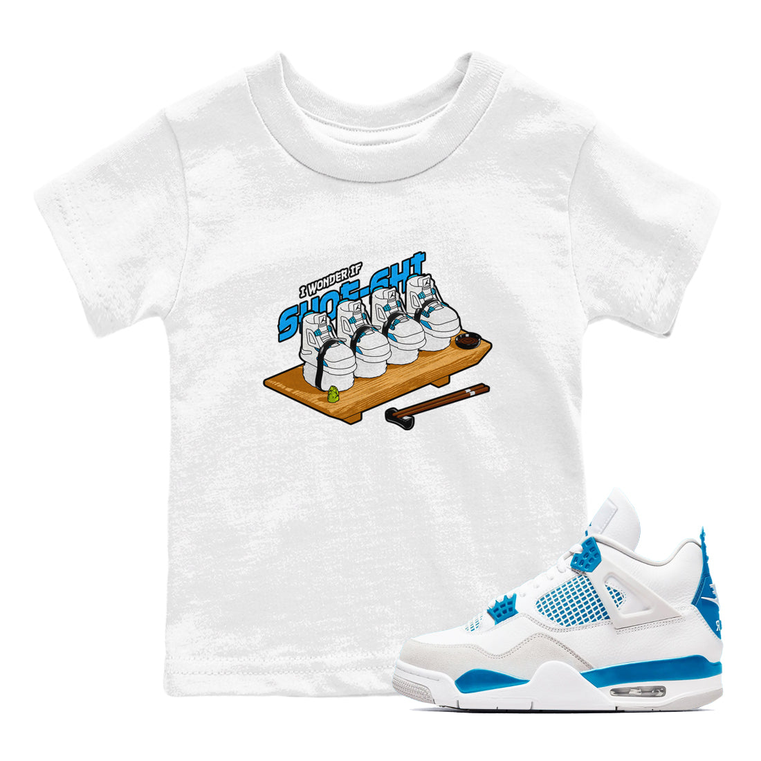 Shoe-Shi snkmatch Tees Kids - Air Jordan 4 Military Blue