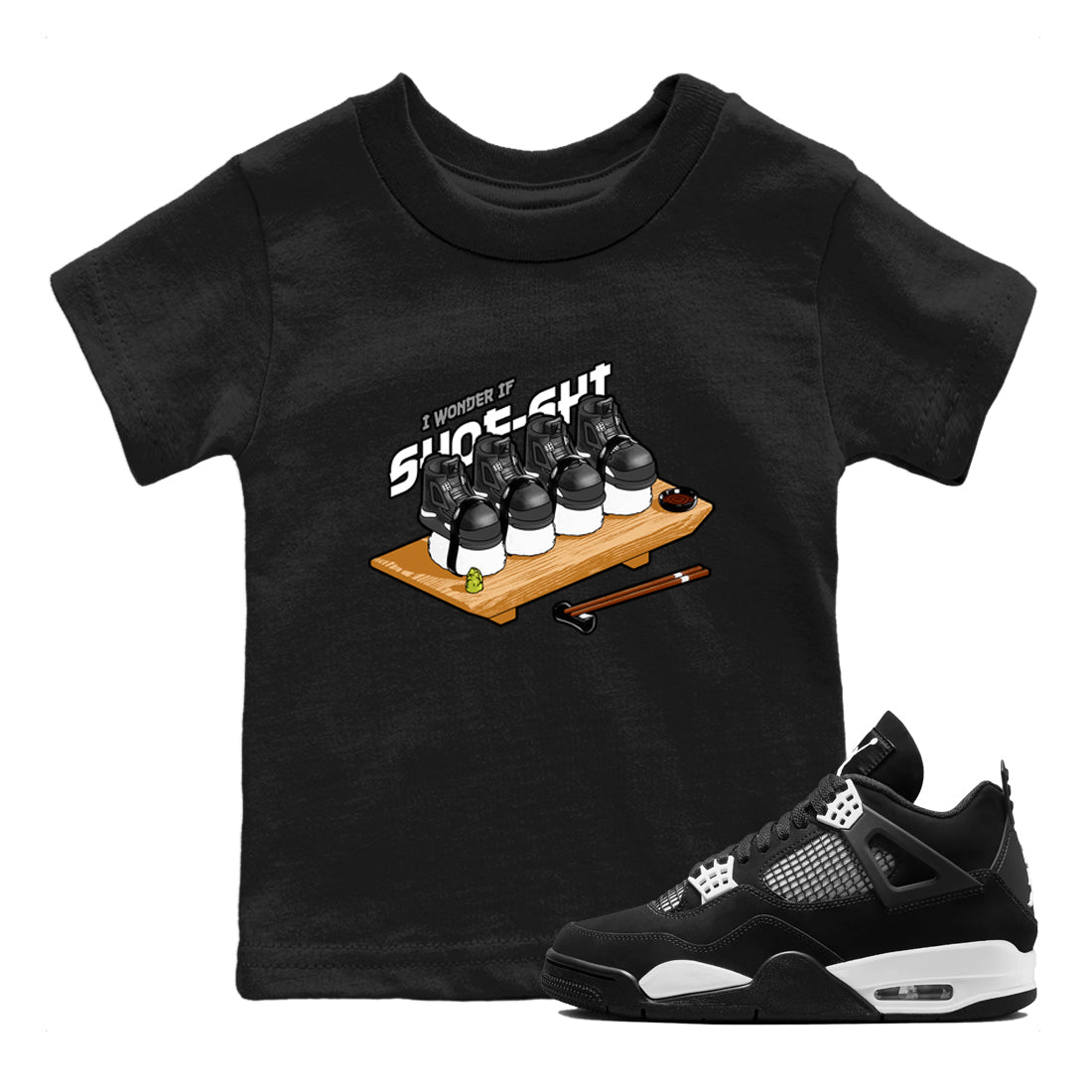 Shoe-Shi snkmatch Tees Kids - Air Jordan 4 White Thunder