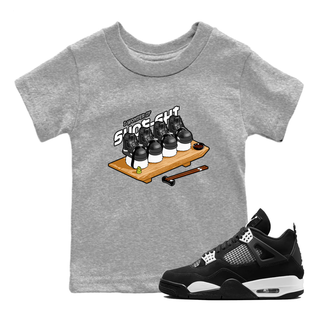 Shoe-Shi snkmatch Tees Kids - Air Jordan 4 White Thunder