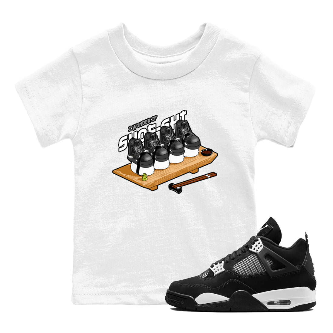 Shoe-Shi snkmatch Tees Kids - Air Jordan 4 White Thunder